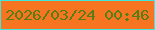 文字の大きさ：3、枠の色：3fe6dd、背景の色：f77420、文字の色：577e16 無料ブログパーツのブログ時計