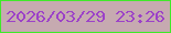 文字の大きさ：1、枠の色：3fea29、背景の色：c6aab0、文字の色：9c42c8 無料ブログパーツのブログ時計