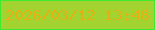 文字の大きさ：3、枠の色：3fea2f、背景の色：a2d331、文字の色：e5b010 無料ブログパーツのブログ時計