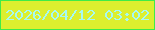 文字の大きさ：2、枠の色：3feb48、背景の色：dcef2f、文字の色：a7f9f2 無料ブログパーツのブログ時計
