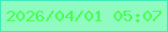 文字の大きさ：4、枠の色：3febb9、背景の色：8ffbc1、文字の色：46fd4b 無料ブログパーツのブログ時計