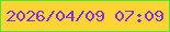 文字の大きさ：1、枠の色：3fed37、背景の色：fed434、文字の色：8032e2 無料ブログパーツのブログ時計
