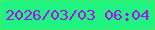文字の大きさ：5、枠の色：3fed67、背景の色：21f383、文字の色：a80fed 無料ブログパーツのブログ時計