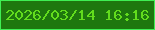 文字の大きさ：1、枠の色：3fee53、背景の色：1e770e、文字の色：62dc1d 無料ブログパーツのブログ時計