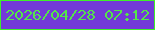 文字の大きさ：3、枠の色：3fef29、背景の色：7339d8、文字の色：54e549 無料ブログパーツのブログ時計