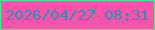 文字の大きさ：5、枠の色：3fef91、背景の色：f954ab、文字の色：2c90b1 無料ブログパーツのブログ時計