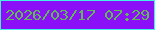 文字の大きさ：4、枠の色：3ff2e4、背景の色：8b10f7、文字の色：5cbc53 無料ブログパーツのブログ時計