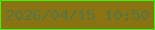 文字の大きさ：5、枠の色：3ff60a、背景の色：8a7311、文字の色：537548 無料ブログパーツのブログ時計