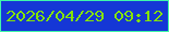 文字の大きさ：5、枠の色：3ff6aa、背景の色：1537d6、文字の色：84e301 無料ブログパーツのブログ時計
