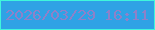 文字の大きさ：3、枠の色：3ff6dc、背景の色：2fa2e5、文字の色：8d81c9 無料ブログパーツのブログ時計