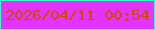 文字の大きさ：3、枠の色：3ff8ca、背景の色：e434fb、文字の色：c94d00 無料ブログパーツのブログ時計