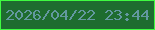 文字の大きさ：5、枠の色：3ffa41、背景の色：1e6c2f、文字の色：6398a0 無料ブログパーツのブログ時計