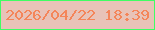 文字の大きさ：2、枠の色：3ffe63、背景の色：e8c3b8、文字の色：f4855a 無料ブログパーツのブログ時計