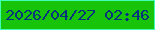 文字の大きさ：1、枠の色：3ffeb7、背景の色：17c40a、文字の色：04357c 無料ブログパーツのブログ時計