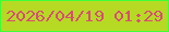 文字の大きさ：1、枠の色：3fff39、背景の色：b6da23、文字の色：d84e72 無料ブログパーツのブログ時計
