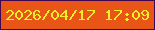 文字の大きさ：3、枠の色：400750、背景の色：e95517、文字の色：f5ef2a 無料ブログパーツのブログ時計
