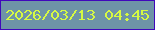 文字の大きさ：3、枠の色：4008bb、背景の色：6e94a7、文字の色：d6fa43 無料ブログパーツのブログ時計