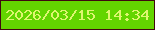 文字の大きさ：3、枠の色：40090f、背景の色：63d500、文字の色：def670 無料ブログパーツのブログ時計