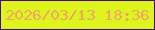 文字の大きさ：4、枠の色：400a8b、背景の色：ddf41d、文字の色：eca56a 無料ブログパーツのブログ時計