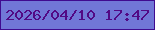 文字の大きさ：4、枠の色：400b90、背景の色：7177d7、文字の色：520985 無料ブログパーツのブログ時計