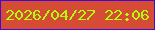 文字の大きさ：4、枠の色：400cd3、背景の色：d64b34、文字の色：b0fe0c 無料ブログパーツのブログ時計