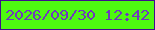 文字の大きさ：4、枠の色：400d8d、背景の色：4ef910、文字の色：6f3abc 無料ブログパーツのブログ時計