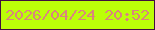 文字の大きさ：2、枠の色：400e3f、背景の色：bcfe08、文字の色：da857e 無料ブログパーツのブログ時計
