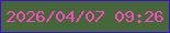 文字の大きさ：3、枠の色：400ecf、背景の色：466739、文字の色：fe4abc 無料ブログパーツのブログ時計
