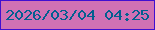 文字の大きさ：1、枠の色：400fd1、背景の色：d071b4、文字の色：045f90 無料ブログパーツのブログ時計