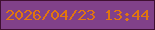 文字の大きさ：2、枠の色：401032、背景の色：814189、文字の色：e1760f 無料ブログパーツのブログ時計