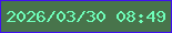 文字の大きさ：4、枠の色：4010f1、背景の色：48744b、文字の色：6fffba 無料ブログパーツのブログ時計