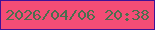 文字の大きさ：5、枠の色：401197、背景の色：f44d76、文字の色：4c6e4e 無料ブログパーツのブログ時計