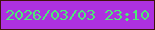 文字の大きさ：2、枠の色：40130b、背景の色：ad31df、文字の色：4deb77 無料ブログパーツのブログ時計
