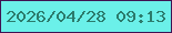 文字の大きさ：2、枠の色：401353、背景の色：6bf0e9、文字の色：2c7b6c 無料ブログパーツのブログ時計