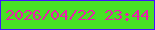 文字の大きさ：2、枠の色：4013ff、背景の色：48e125、文字の色：eb1dad 無料ブログパーツのブログ時計