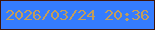 文字の大きさ：3、枠の色：401408、背景の色：357cfe、文字の色：c29d5b 無料ブログパーツのブログ時計