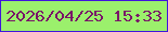 文字の大きさ：1、枠の色：4014dc、背景の色：9bf06c、文字の色：791668 無料ブログパーツのブログ時計