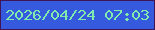 文字の大きさ：4、枠の色：401558、背景の色：365add、文字の色：80e9ad 無料ブログパーツのブログ時計