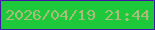 文字の大きさ：3、枠の色：4015a7、背景の色：1ec83b、文字の色：a9bb7d 無料ブログパーツのブログ時計