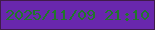 文字の大きさ：1、枠の色：401b4a、背景の色：6927ad、文字の色：21772b 無料ブログパーツのブログ時計