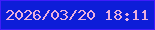 文字の大きさ：5、枠の色：401cf9、背景の色：0d1dd8、文字の色：ebafdd 無料ブログパーツのブログ時計