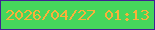 文字の大きさ：5、枠の色：402193、背景の色：46d65c、文字の色：f9b03a 無料ブログパーツのブログ時計