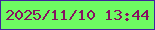 文字の大きさ：3、枠の色：40249e、背景の色：6efb62、文字の色：871161 無料ブログパーツのブログ時計