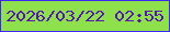 文字の大きさ：1、枠の色：4025f7、背景の色：8ee14d、文字の色：5518af 無料ブログパーツのブログ時計