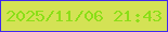文字の大きさ：4、枠の色：4027ee、背景の色：d4e255、文字の色：8bde17 無料ブログパーツのブログ時計