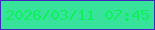 文字の大きさ：2、枠の色：4028bf、背景の色：37e39b、文字の色：0ff15a 無料ブログパーツのブログ時計