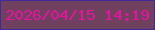 文字の大きさ：1、枠の色：40299d、背景の色：70405f、文字の色：eb11a0 無料ブログパーツのブログ時計