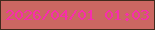 文字の大きさ：1、枠の色：402a1c、背景の色：cb6762、文字の色：f82dac 無料ブログパーツのブログ時計