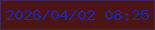 文字の大きさ：5、枠の色：402a54、背景の色：4a1513、文字の色：1d25ad 無料ブログパーツのブログ時計