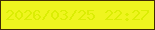 文字の大きさ：1、枠の色：402b06、背景の色：eff51f、文字の色：dbed04 無料ブログパーツのブログ時計